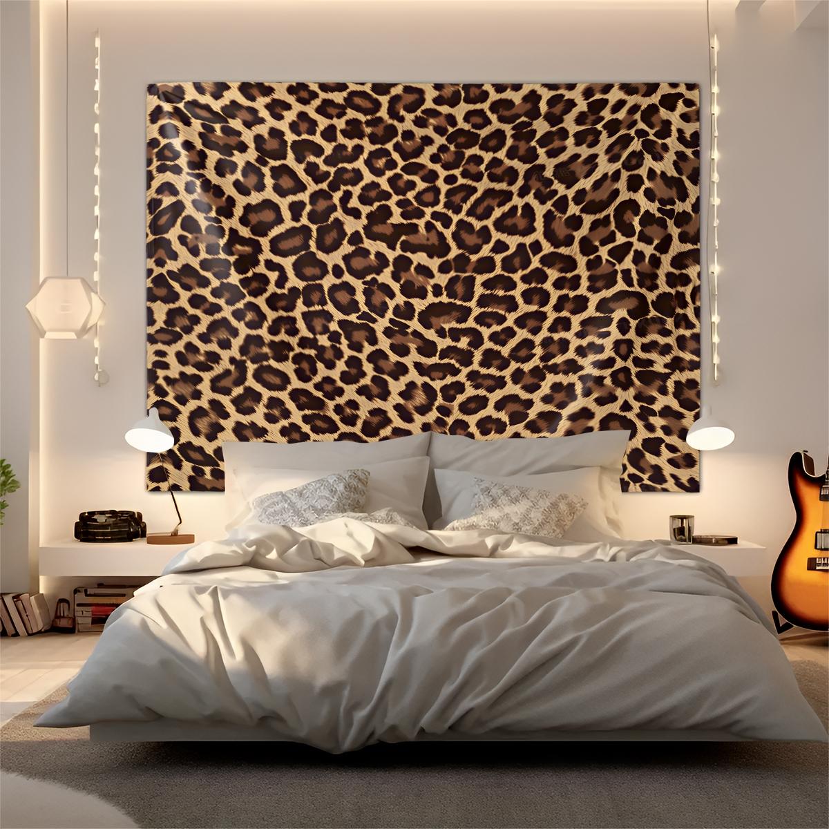 1Pcs Vintage Leopard Print Art Tapestry, Smooth Wrinkle Resistant Durable, Multi-Functional Wall Hanging Decor for Rental & Homestay