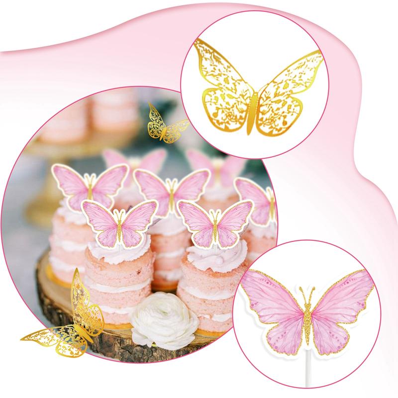 Purple Butterfly Birthday Decorations Pink Balloon Arch Kit Foil Butterfly Balloon,95pc Happy Butterfly Birthday for Girl Baby Shower Party Decor FathersDayGift