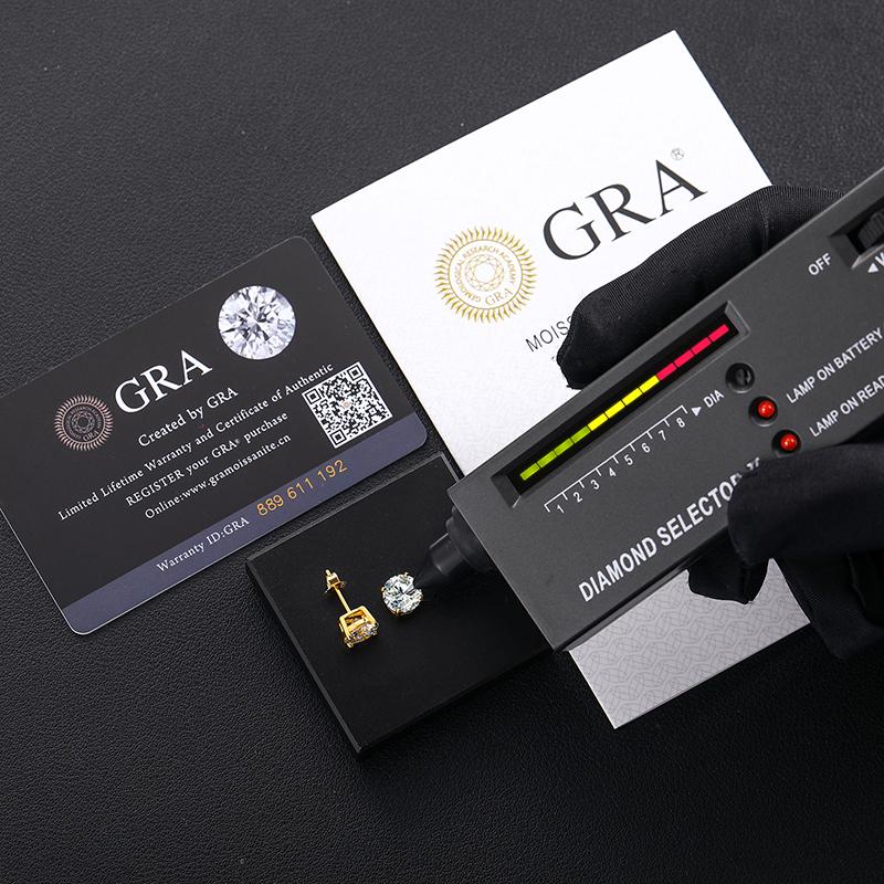 【#E75】UCClYO Lab-created Moissanite Stud Earrings White Plated Stud Earrings For Women S925 Silver Wedding Earrings Fine Jewelry  Anniversary Engagement