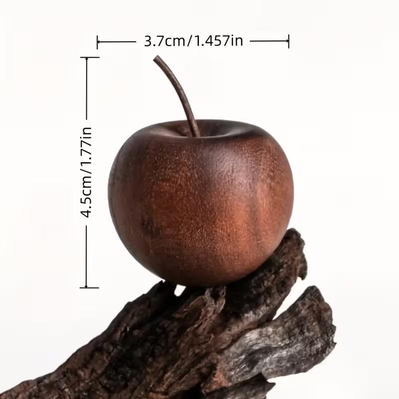 2 Natural Wooden Apple Scent Diffusers, Mini Essential Oil Air Freshener, Home and Car Use, Non-Decorative, Realistic Apple Design