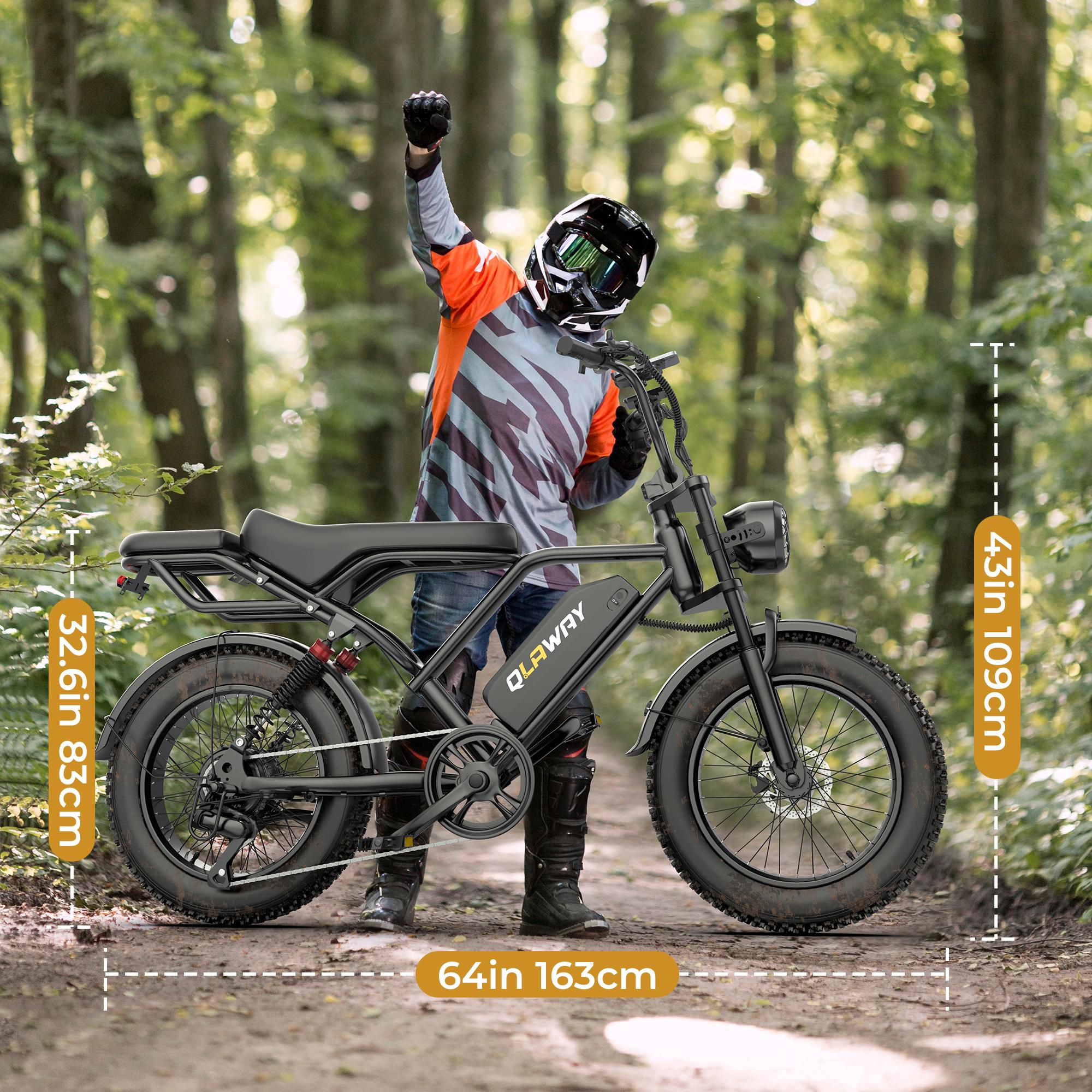 【live】VOLTVOGUE 1500W Electric Off-Road Bike: 20-Inch Full-Suspension E-Motorcycle with 48V 15.6 Mile RangeAh Removable Battery, 31MPH Top Speed, 40-70, 2-Seater, LED Headlights & 20" All Terrain Fat Tire UL 2849