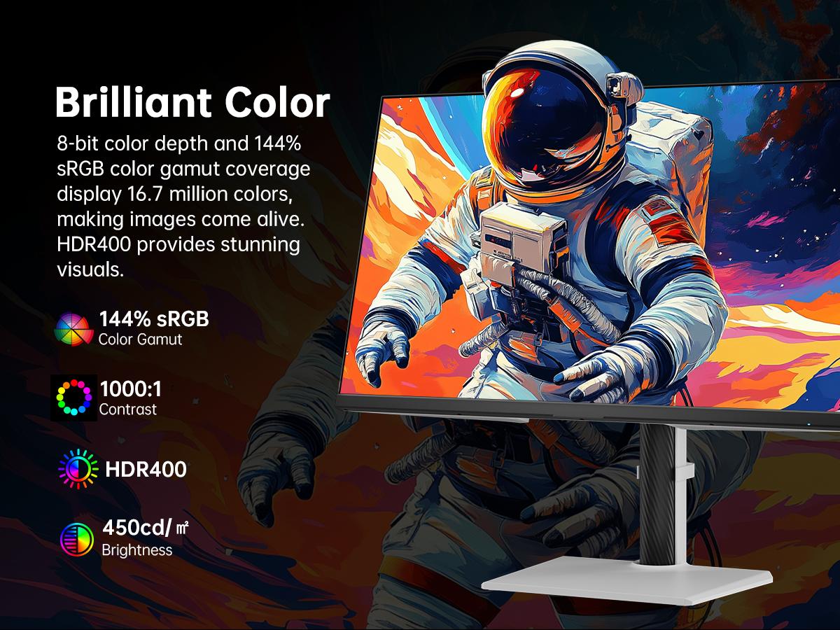 KTC 27" 2K IPS HDR400 300Hz/1ms Gaming Vertical Monitor, OC 320Hz, H27E6,