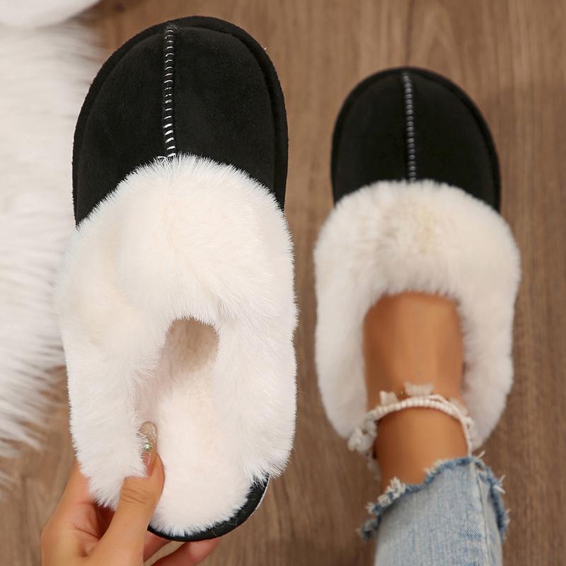 Solid Color Fluffy Home Slippers - Ultra-Soft Sole, Cozy Platform Design, Plush Lined, Backless & Non-slip - Quiet Mute Shoes for Ultimate Comfort