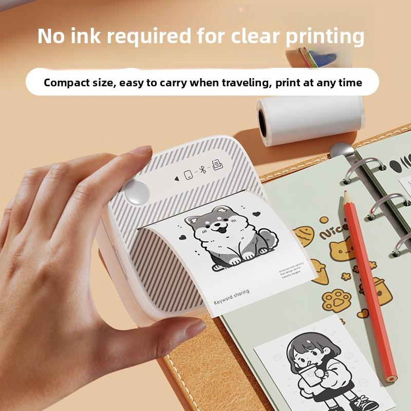 Pocket Size Portable Wireless Bluetooth Thermal Printer - Inkless Mini Machine for Photo, Label, Barcode Printing, Wrong-Question Sorting, Ideal for Home/Office Use