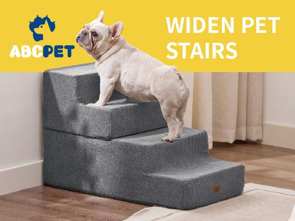 ABCPET Dog Stairs for 40lbs Dog Bed Couch Sofa 35D Foam 3-Step Pet Steps for Small Dogs and Cats Extra Wide 4-Step Non-Slip Bottom Sturdy Support 5-Step Easy Maintenance ABCPET Dog Stairs for 40lbs Dog Bed Couch Sofa 35D Foam 3-Step Pet Steps for Small Dogs and Cats Extra Wide 4-Step Non-Slip Bottom Sturdy Support 5-Step Easy Maintenance
