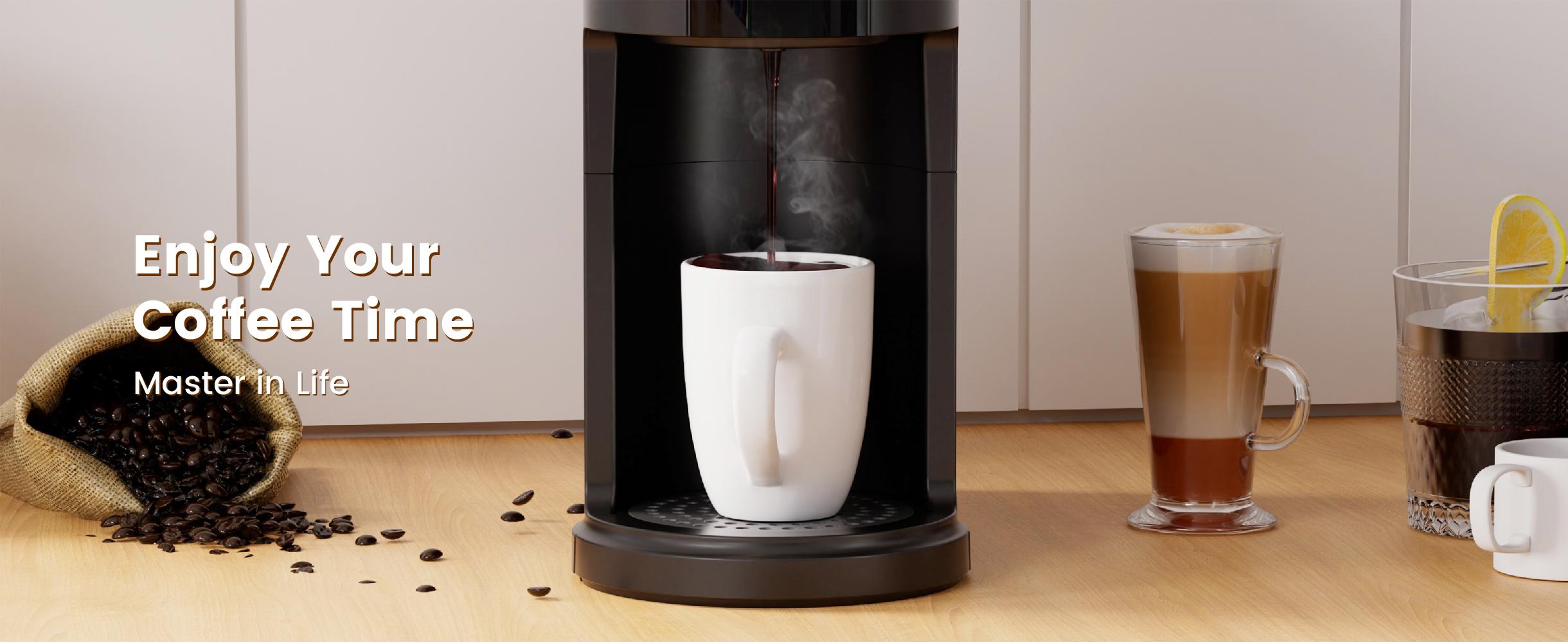 【Springtok】Gevi EzPod Single Serve Coffee Maker – Compact & Portable, Compatible with Pods & Ground Coffee, 40 oz Reservoir, Iced Coffee Maker, Black 【Springtok】Gevi EzPod Single Serve Coffee Maker – Compact & Portable, Compatible with Pods & Ground Coffee, 40 oz Reservoir, Iced Coffee Maker, Black