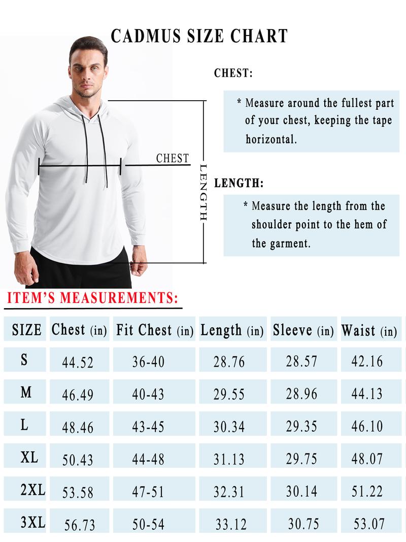 Cadmus Men's Athletic Hoodie - Long Sleeve Mesh Fabric for Running, Hiking, Fishing & Gym Wear - Lightweight, Durable & Breathable