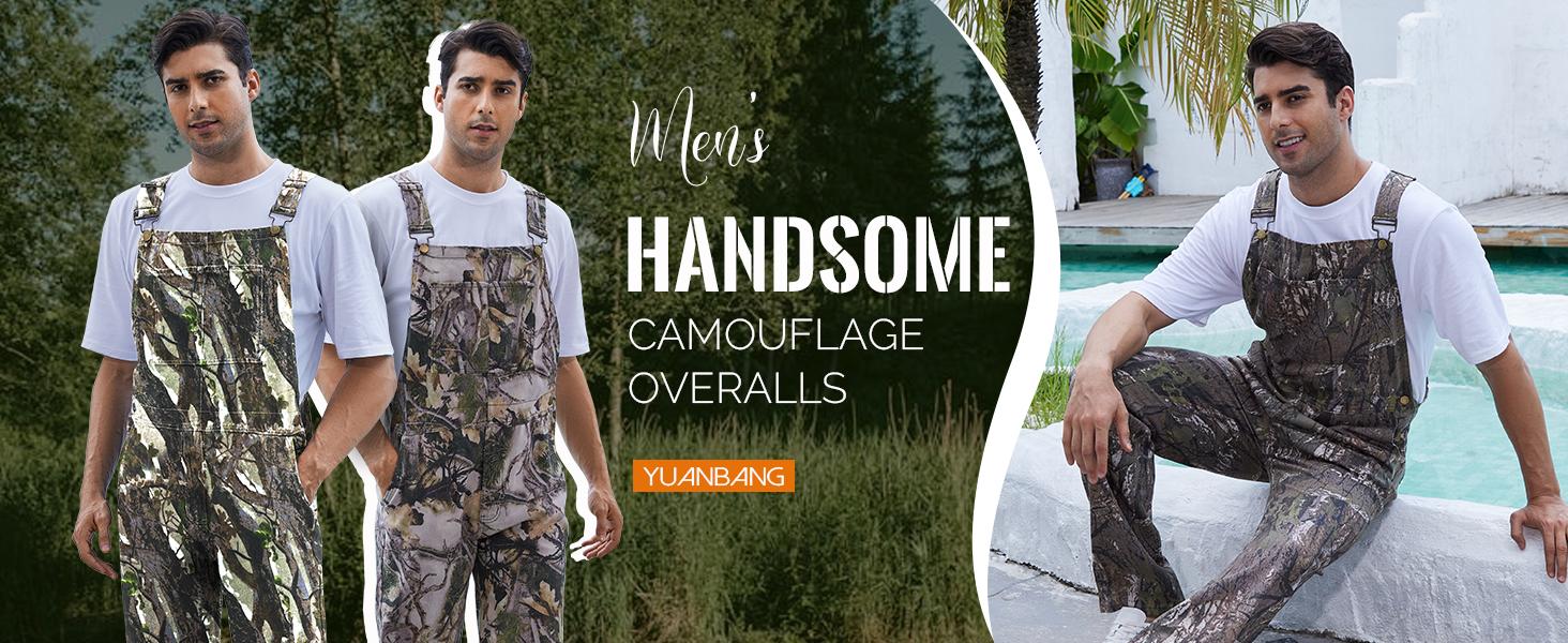 YXLUOKY Stretchy Camo Overalls for Women and Men Hunting Bibs Adjustable Denim Coveralls Work Utility Camouflage Jumpsuit Rompers Redneck Menswear