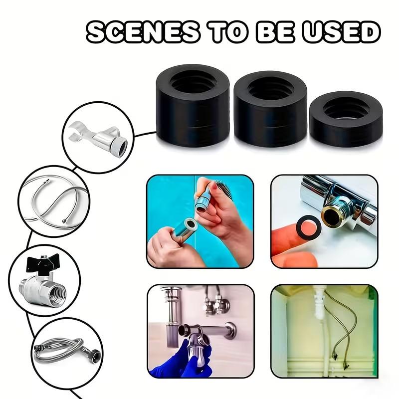 30pcs High-Quality Rubber O-Ring Set, Ideal for Wave Pipes, Shower Hoses, Faucets, Water Heaters, Durable and Non-Slip, Essential Repair Kit