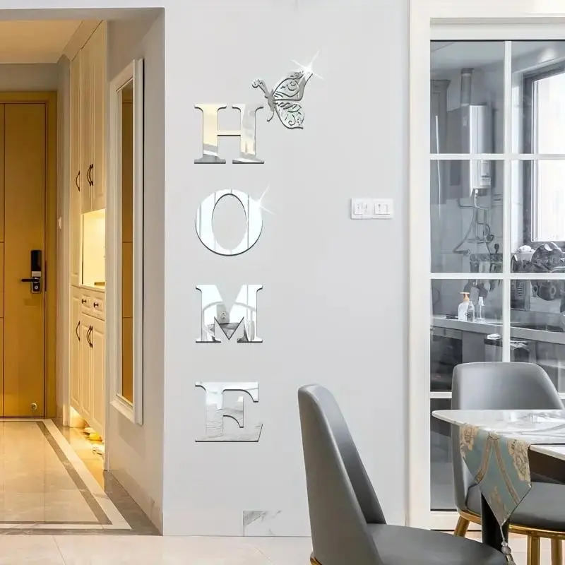 Home Wall Decor Letter Stickers, Acrylic Mirror Wall Decals, Living Room & Bedroom Decoration, 47.2 X 15.3 Inches, Easy to Apply