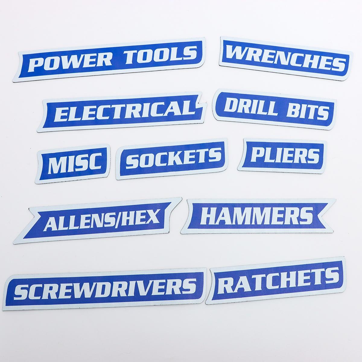 Pack of Magnetic Toolbox Labels Set, Reusable Labels, Practical Tool Box Tags for Home Daily Use, Small Hanging Decorations, Essential Organizing Tools