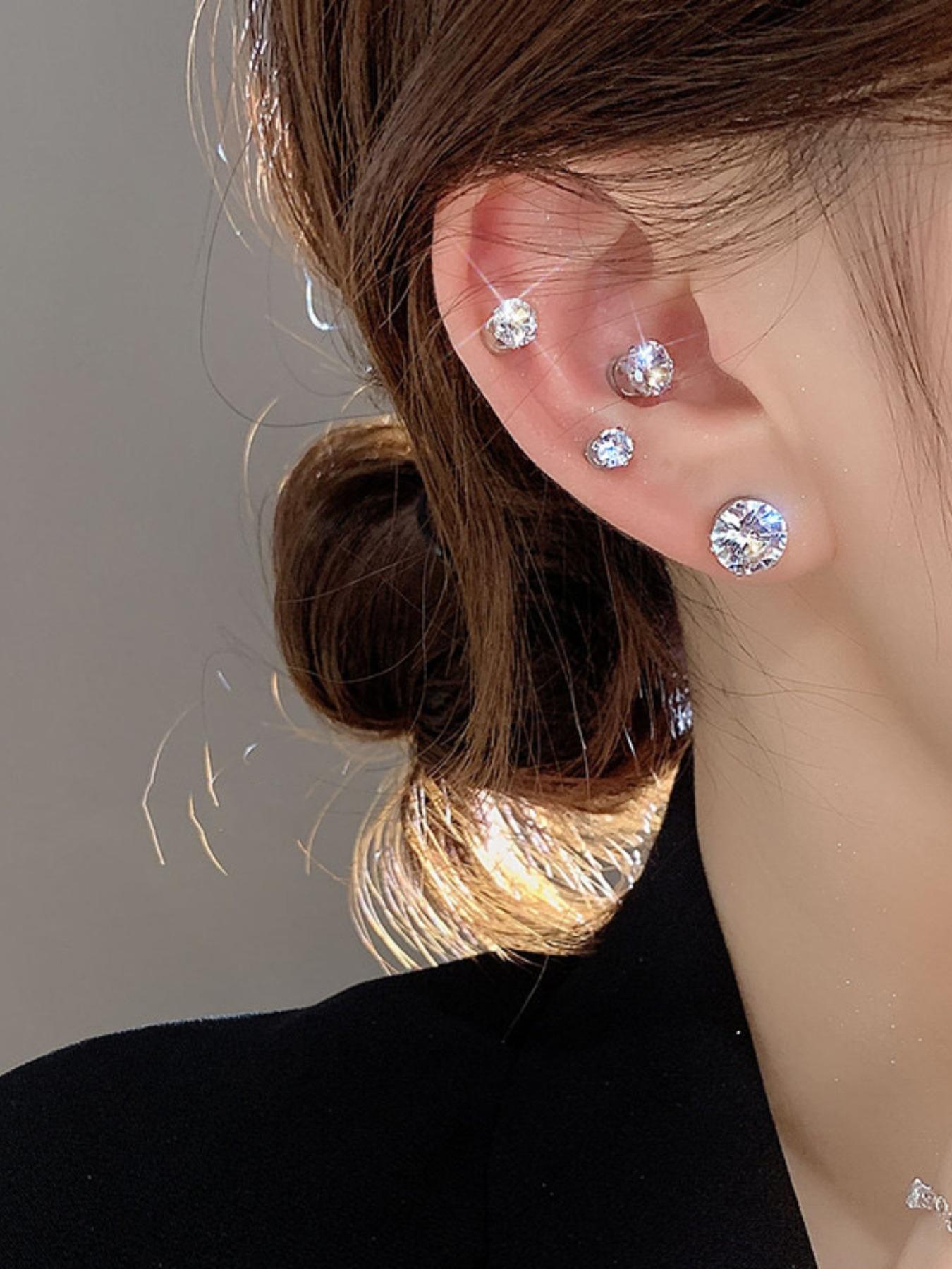 Black Zirconia Magnetic Cartilage Earring – No Piercing Painless Magnetic Ear Cuff for Women, Fake Helix Earring for Unisex, Hypoallergenic Claw Clip Earring, Ideal Gift for Labor Day Halloween Thanksgiving Christmas