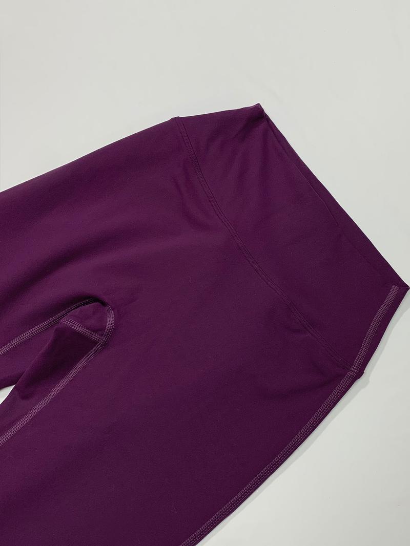 Women's High Waist Yoga Flare Pants, Seamless Butt Lifting Design, No Pockets, Comfortable Sport & Casual Wear, Polyester + Spandex Fabric, High Waisted Leggings