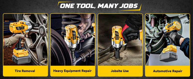 Impact Wrench 1/2 inch Compatible with Dewalt 20V Battery(NO BATTERY!!), 1000Ft-lbs(1300N.m) High Torque Brushless Impact Gun with 4 Mode Speed Cordless Driver