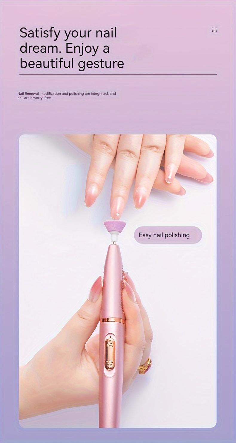 New Nail Drill Machine USB Rechargeable Portable Lightweight Compact Electric Nail File, Nail Trimmer File, Nail Grinding Tool, Manicure Pedicure Tool for Smooth Nails, Easy to Use at Home or Salon