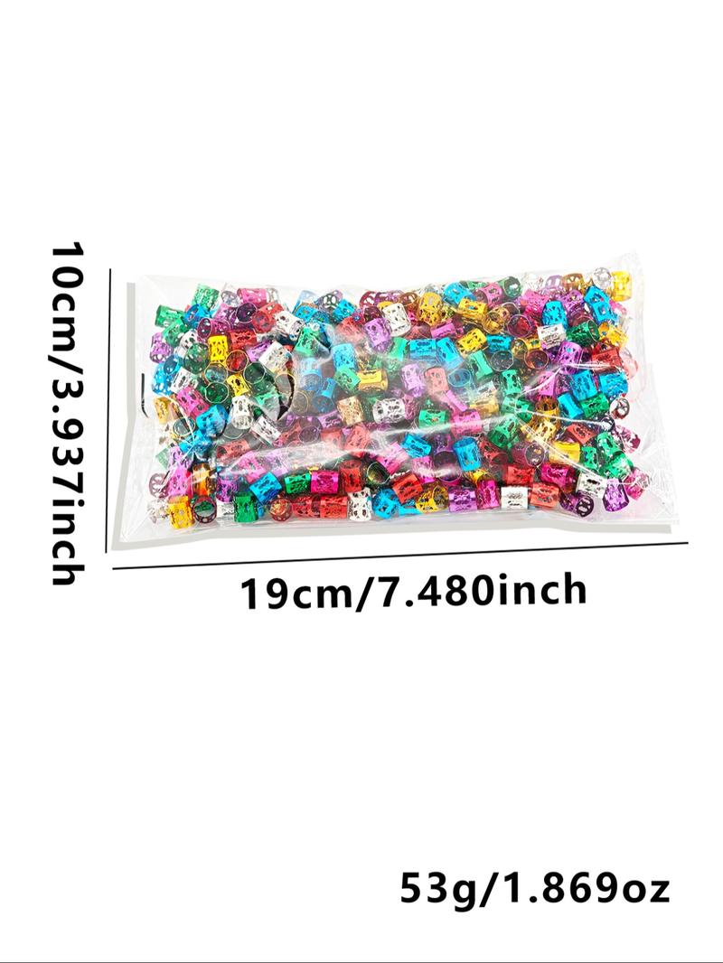 500pcs Multicolor Hair Jewelry Rings for Braids, Dreadlocks Beads, Colorful Aluminum Ring, Adjustable Metal Cuffs for Women and Girls