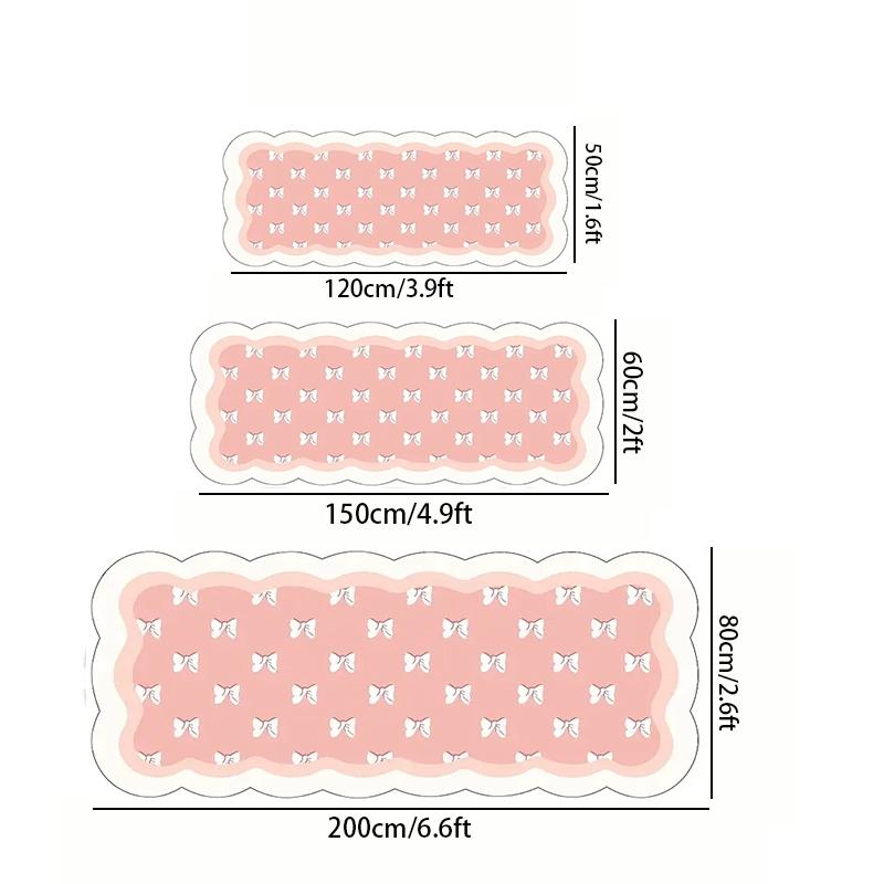 Bow Heart Print Carpet, Soft Plush Bedroom Rug, Easy Clean Fashionable Home Decor, Suitable for Living Room Sofa Hallway Closet, Decorative Fluffy Rug, Modern Shaggy Rug