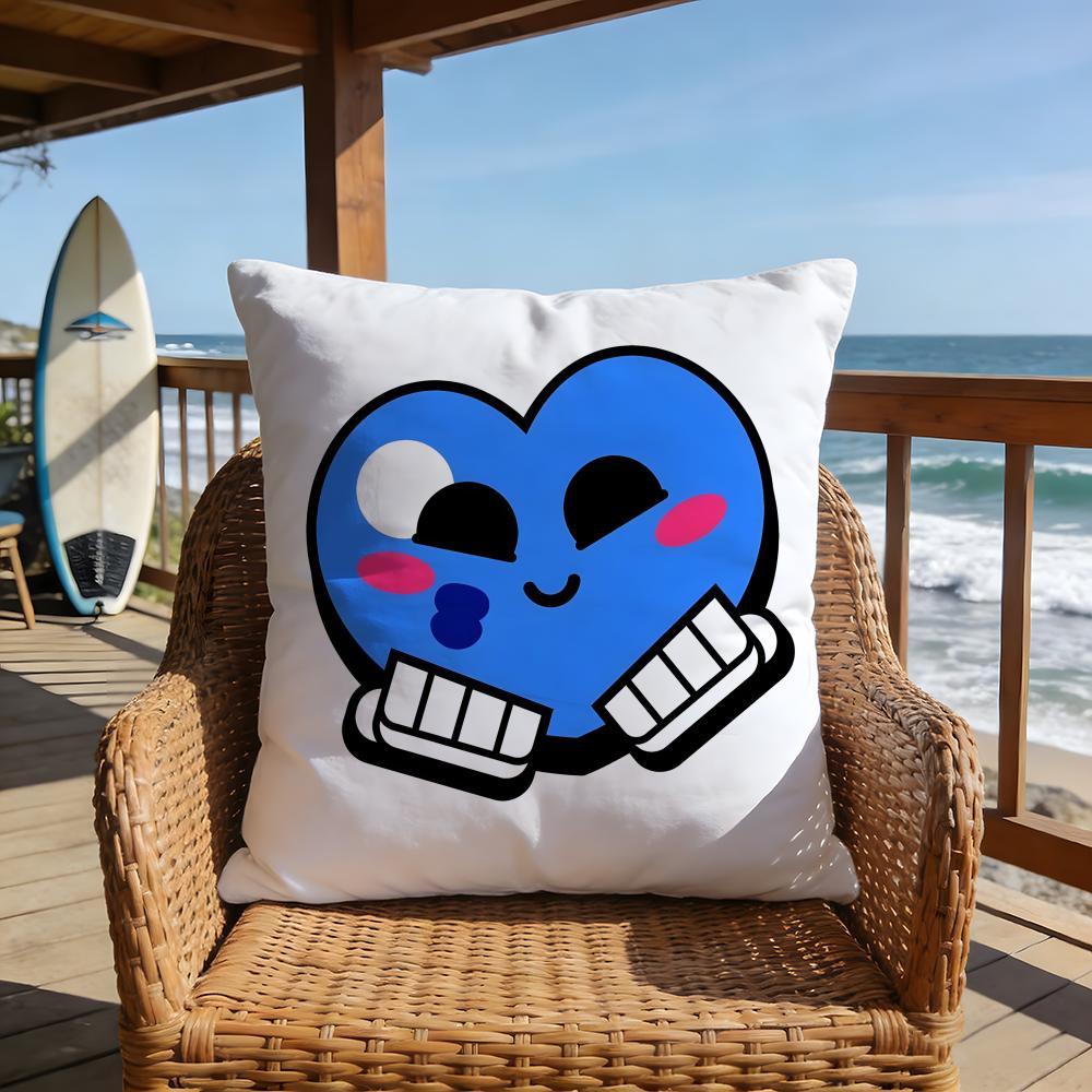 hot game Brawl Stars emoji meme Pillow Case 2026 new style printing Pillowcase Anti-dustmite Invisible zipper silky short plush Sofa cushion cover polyester microfiber queen king bed home