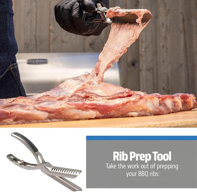 Rib Prep Tool, Pro Series Rib Membrane Remover Stainless Steel Tool Kit, BBQ Rib , Rib Prep Tools for Easy Rib Membrane Removal,  (1 PCS)
