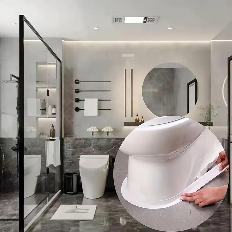 1/3 Rolls White Caulk Tape - Self Adhesive Waterproof Sealant Strip for Bathroom, Kitchen, Sink, Tub, Shower, Bathtub & Toilet Edge Protection 1/3 Rolls White Caulk Tape - Self Adhesive Waterproof Sealant Strip for Bathroom, Kitchen, Sink, Tub, Shower, Bathtub & Toilet Edge Protection