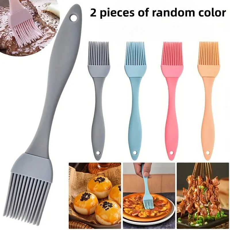 2-Pack Silicone Basting Brushes, Home Baking Brush, Outdoor BBQ Brush, Bakery Tool, Cream Brush, Kitchen Utensils, Cooking Accessories