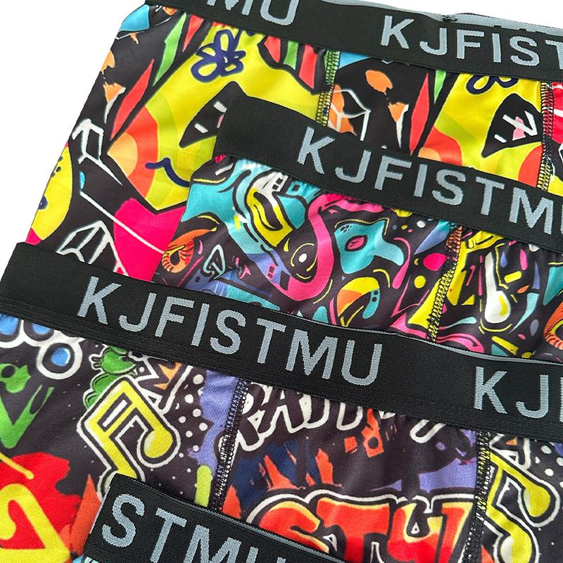 4 Pack Men's Underwear Print Holiday Cartoon Print Knitted Soft High Quality Stretchy Fashion Underwear Comfortable Breathable Unique Gift Idea - KJFISTMU Menswear Boxer Shorts Big Brief 4 Pack Men's Underwear Print Holiday Cartoon Print Knitted Soft High Quality Stretchy Fashion Underwear Comfortable Breathable Unique Gift Idea - KJFISTMU Menswear Boxer Shorts Big Brief