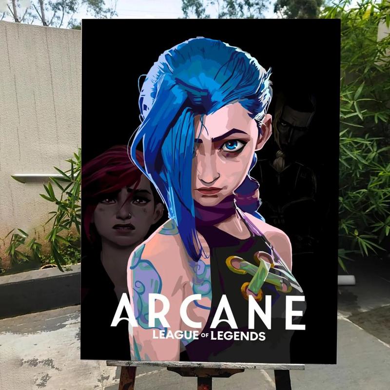 Game A-A-Arcane Main Art Movie Poster HD Waterproof Self-Adhesive Art Vibrant Wall Print for Living Room Bedroom Bar Parlor Home Decor Gift Fade-Resistant Easy-Apply Durable Dly Artwork