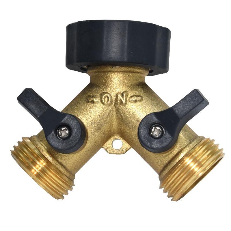 All-copper household dual-channel faucet diverter, one-to-two valve adapter, gardening and horticulture watering and irrigation tool