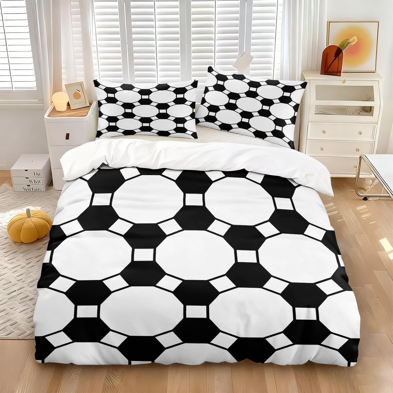 2/3 Pcs Classic Plaid Print Duvet Cover Set, Simple Modern Bedding Set, Soft Microfiber with HD Digital Print and Zipper Closure, Wrinkle Resistant, Perfect for Bedroom, Dorm and Guest Room Decor, All Season Use - No Filling