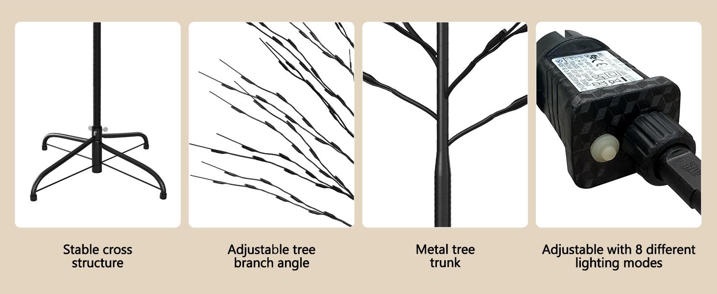 Lilypelle LED Lighted Trees for Christmas Indoor and Outdoor Decoration, 5Ft Warm White Light Metal Twinkling Tree for Holiday Party Home Yard Patio Decor, 8 Lighting Modes and Waterproof Lilypelle LED Lighted Trees for Christmas Indoor and Outdoor Decoration, 5Ft Warm White Light Metal Twinkling Tree for Holiday Party Home Yard Patio Decor, 8 Lighting Modes and Waterproof