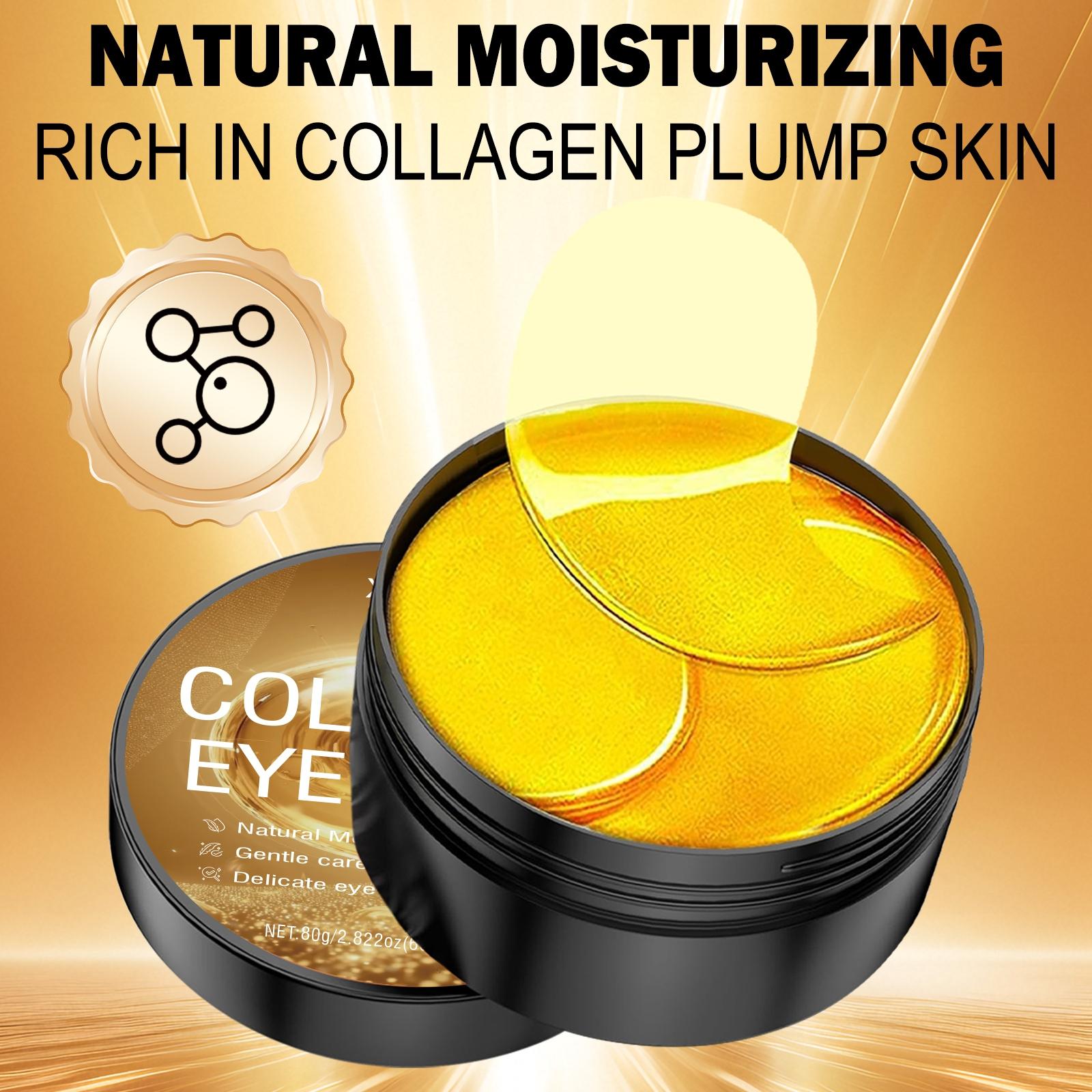 60-Piece Collagen Eye Mask Set, Gentle Hydrating Under-Eye Patches for Fine Lines and Dark Circles, Eye Care Suitable for All Skin Types, Hydrate