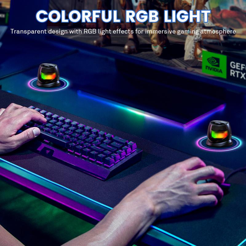 Dohelly Mini Bluetooth Speaker featuring RGB Lighting, 3D Surround Sound, HD Audio, Portable Wireless Design, Lasts up to 20 Hours, Perfect for Holiday Gifts, Home Gatherings, Outdoor Events, and Beach Celebrations