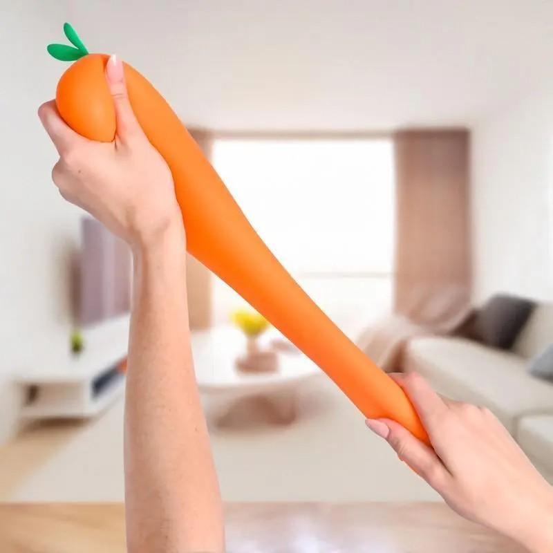 Soft Adorable Carrot Stress Relief Gift, 11.5 Inches, Non-Toxic, Stretchable, Twistable, Ideal for Sensory Play and Outdoor Activities