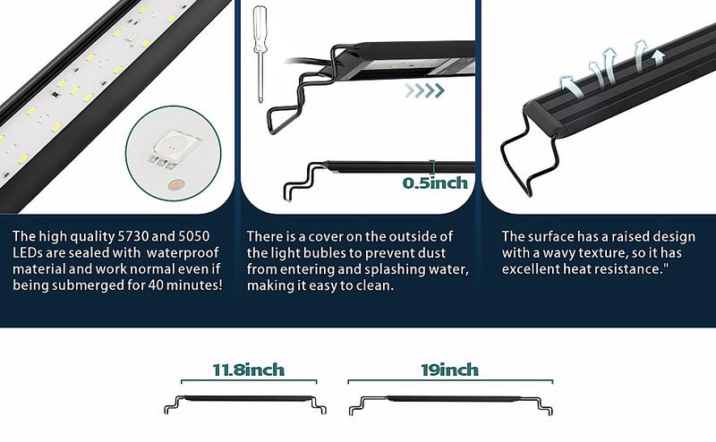 hygger Full Spectrum Aquarium LED Light with 10 Levels of Brightness, White Blue Red Green LEDs,6H8H12H Timer,RGB Light for Freshwater Fish Tank, Aquatic Plants Tropical Ornamental Fish