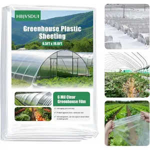 Greenhouse Plastic Sheeting, 6.5 x 19.6 FT 6 mil Clear Greenhouse Film, UV Resistant Polyethylene Film for Farms, Agriculture, Garden