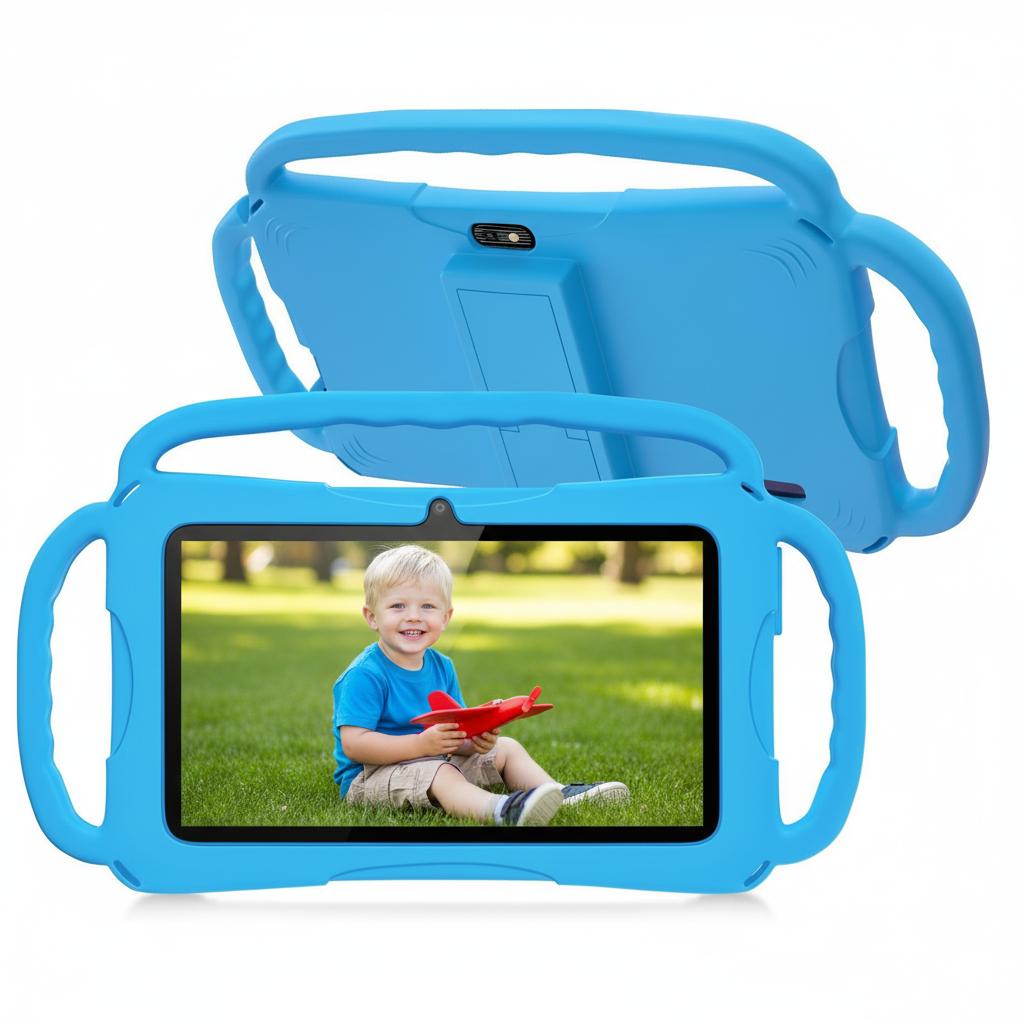 Educational Tablet,7-inch Kids Tablet with Three-Handle Shockproof Case |     Android Learning Tablet for Toddlers |     Parental Control, Dual Camera, WiFi |     Best Gift for Children Eye Protection