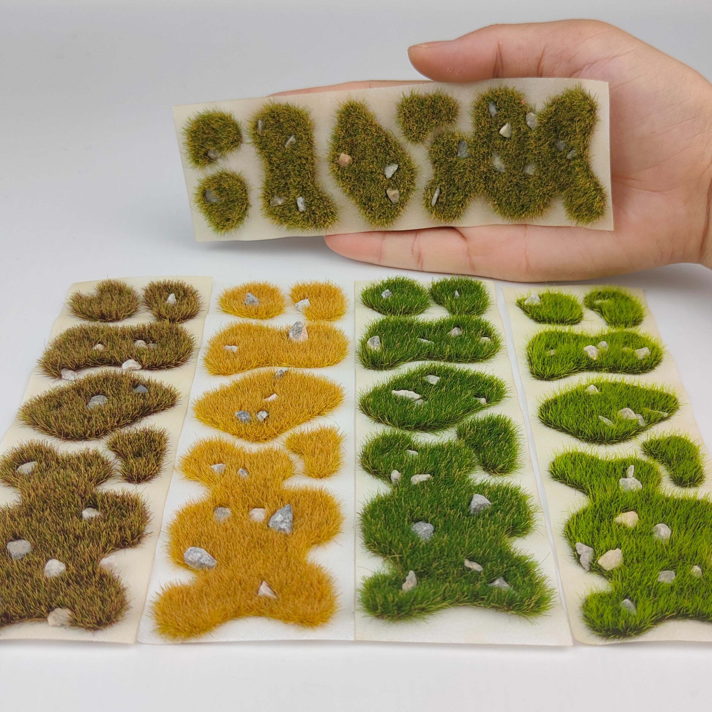 Self-Adhesive Static Grass Sheets, Multi-Sized Model Scenery Grass Mats, Ideal for Train Models, 3D Models, Railway Layouts, Tabletop Rpgs, Artificial Faux Plants