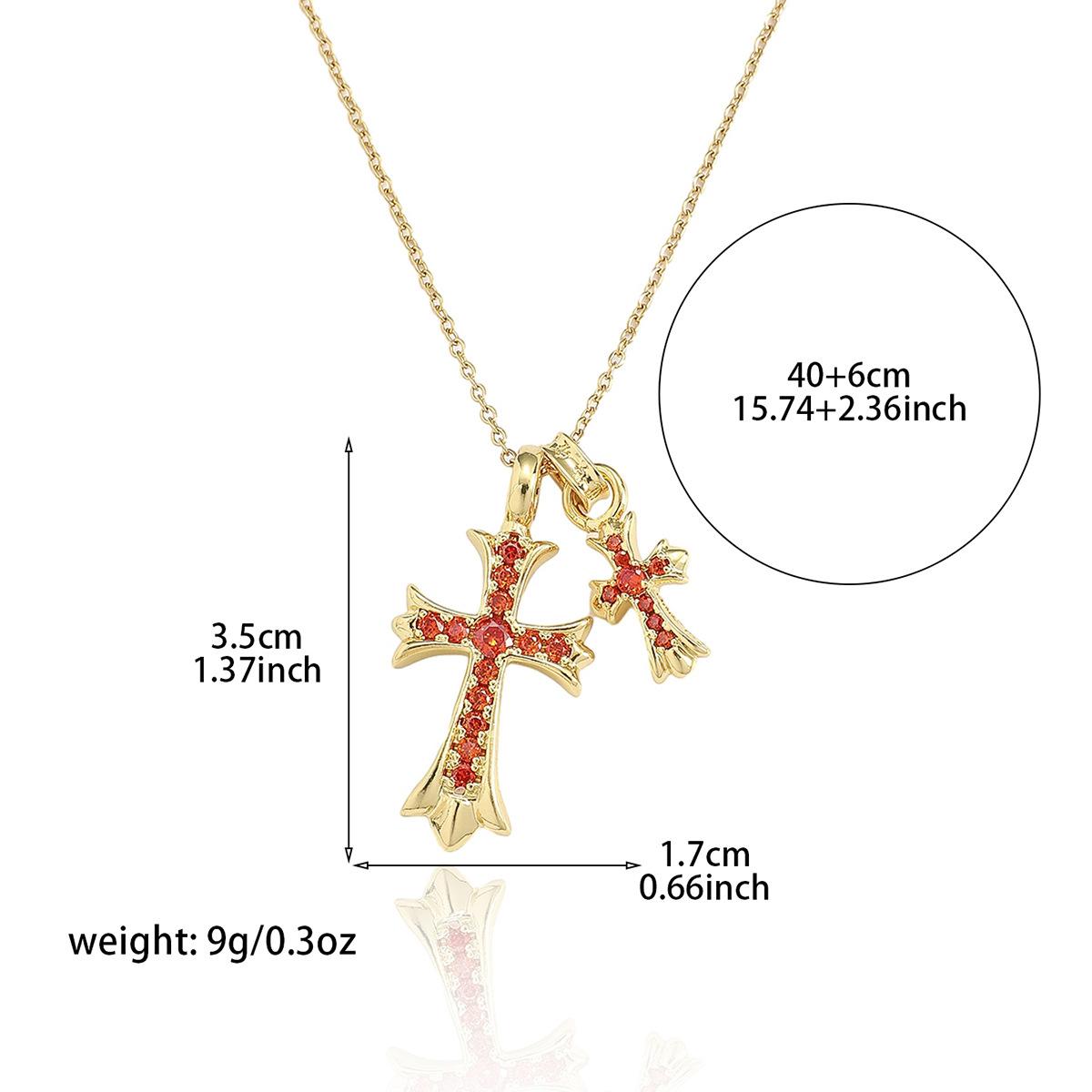 Women's Internet celebrity double cross necklace, niche design, light luxury, versatile, personalized, sweet and cool, versatile pendant collarbone chain