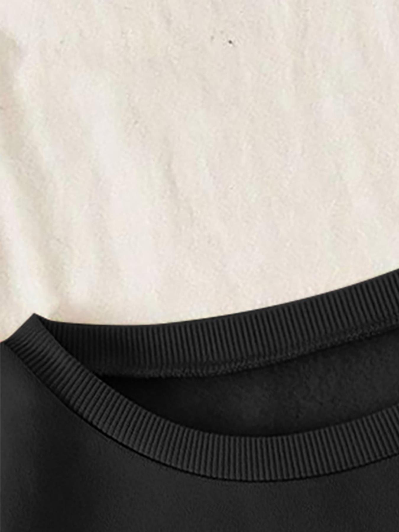 Tommy Pattern Print Long Sleeve Casual Loose Fit Pullover Sweater for Women, Fall & Winter Round Neck Fitted Style