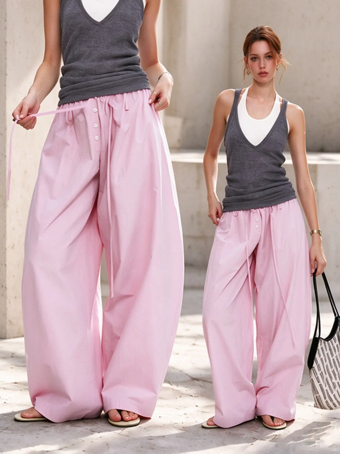 Women's Loose Fit Balloon Pants, Elegant Casual French Style, Fall Winter Fashion Daily Wear, Comfortable and Stylish Long Trousers