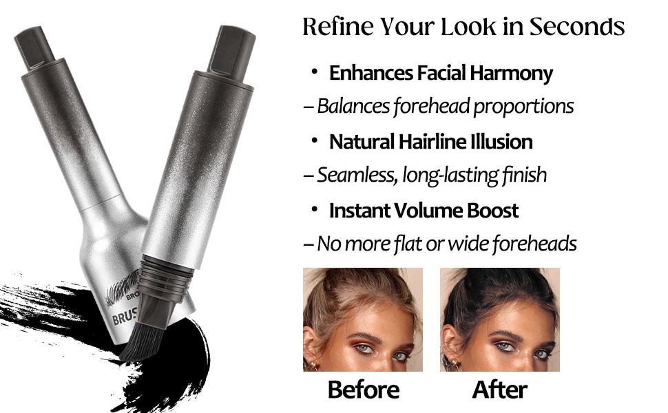 Hairline Powder for Bald Spots, Eyebrows, Beard Line, Light-Blonde Hair Fibers for Thinning Hair Shadow Powder Root Cover Up (Black) Haircare Cosmetic