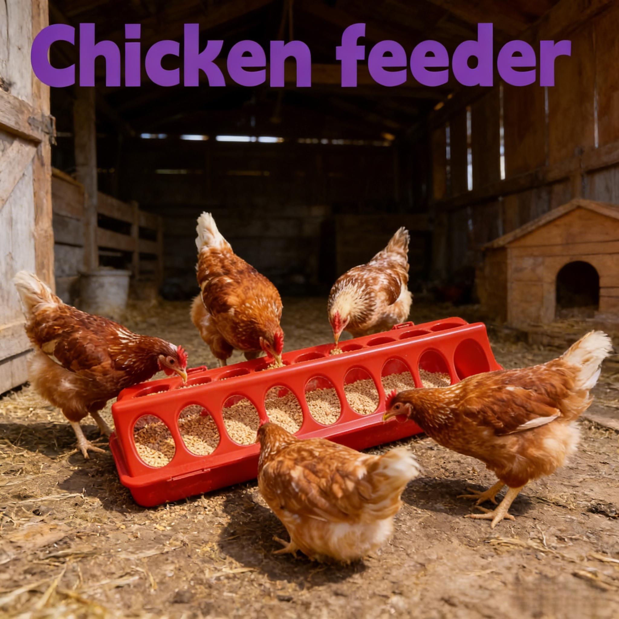 Chicken Feeder Multi-Pore Food Box, Poultry Feed Dispenser, Anti-Scrambling Chicken Slot, Farming Supplies, Chicks & Quail Feeders, Chicken Feeder For Birds