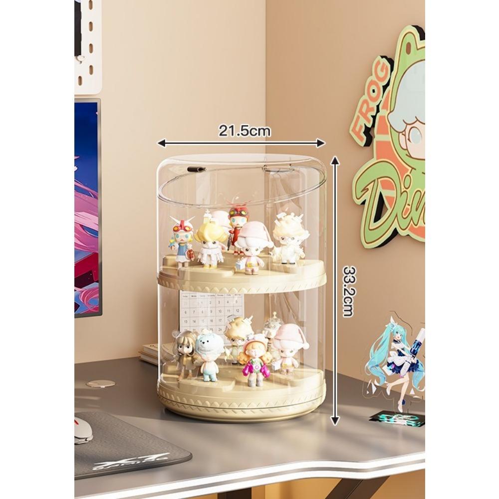 Rotating blind box display box - Pop Mart circular transparent storage box - Dust-proof storage rack - Multi-layer display cabinet - Stackable
