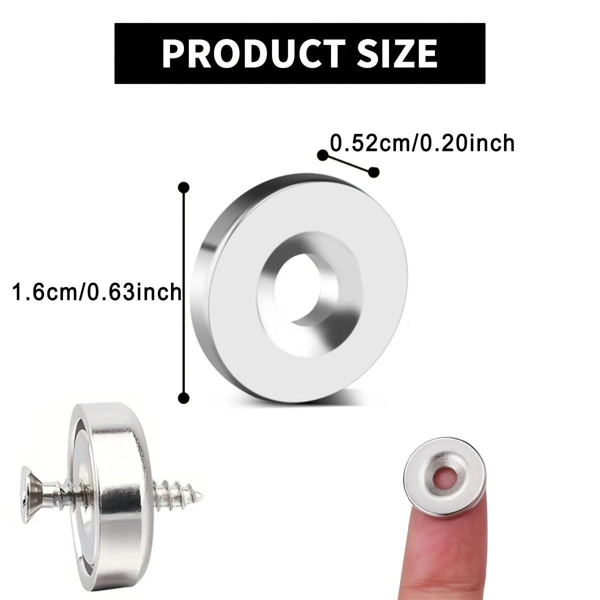 8/16/32pcs Rare Earth Magnets, 0.63 Inch Discs with Screws, 20lb Load Capacity, DIY Woodworking, Kitchen Organization, Metal Accessories