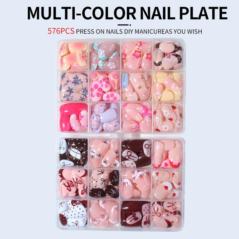 576pcs Short Oval 3D Gel Nail Tips, Mixed Designs, Glossy Finish, Perfect Fit, Summer Use, Daily & Party Nails, Acrylic False Nails Set 576pcs Short Oval 3D Gel Nail Tips, Mixed Designs, Glossy Finish, Perfect Fit, Summer Use, Daily & Party Nails, Acrylic False Nails Set