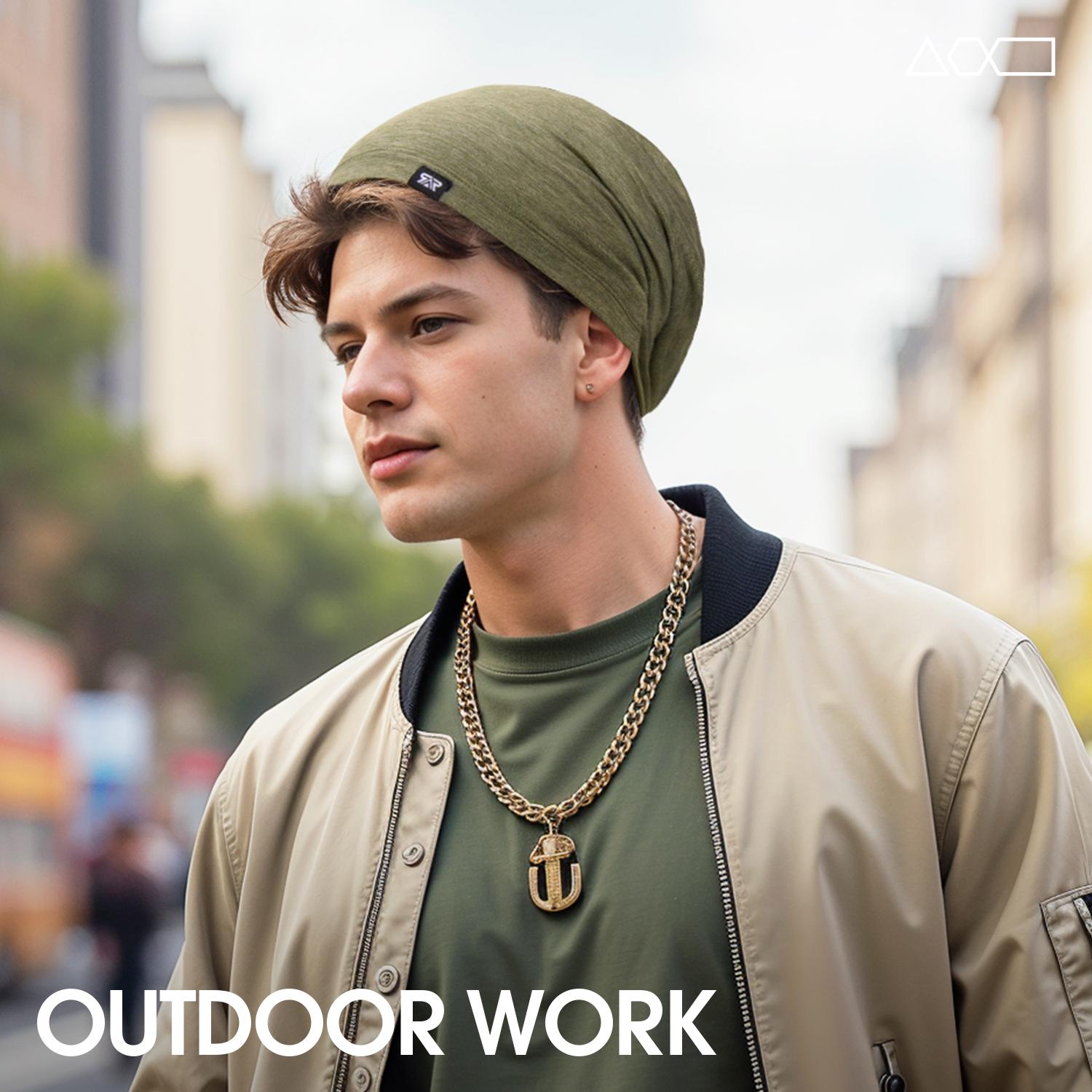 SHINEMEOTH 1/2pcs Multi-Functional Skull Cap for Men & Women High-Absorbency Running Gaming Beanie Do-Rag Unisex Helmet Liner Windproof All Seasons Outdoor Work