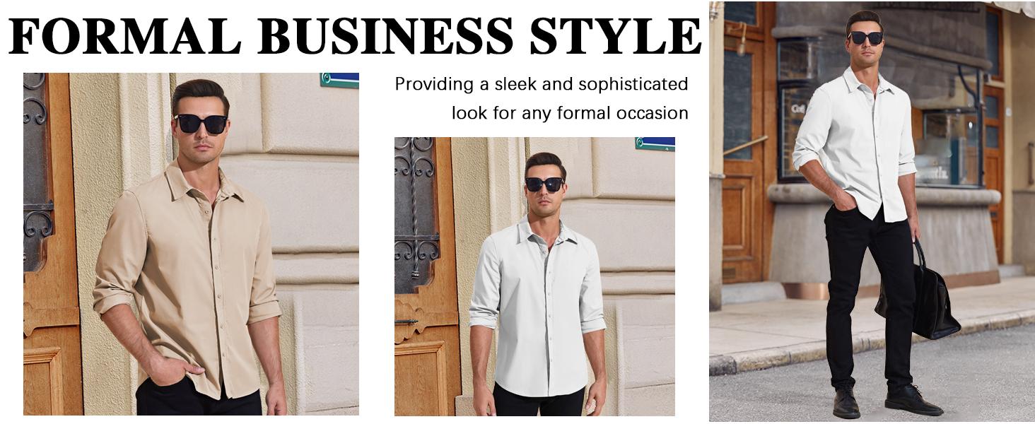COOFANDY Mens Button Down Dress Shirt Long Sleeve Slim Fit Zip Up Formal Business Wedding Tuxedo Shirts COOFANDY Mens Button Down Dress Shirt Long Sleeve Slim Fit Zip Up Formal Business Wedding Tuxedo Shirts