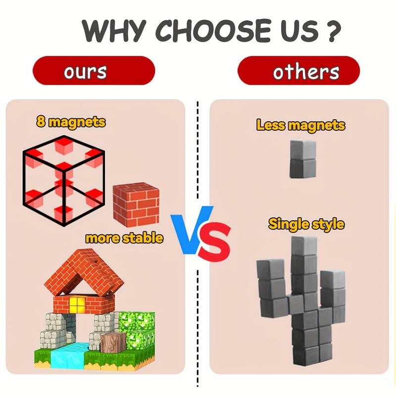 Children Magnetic Building Blocks Set, Stem Education Toy, Creative Magnetic Blocks, Colorful Magnetic Bricks, Perfect Birthday Gift, Halloween Christmas Holiday Present