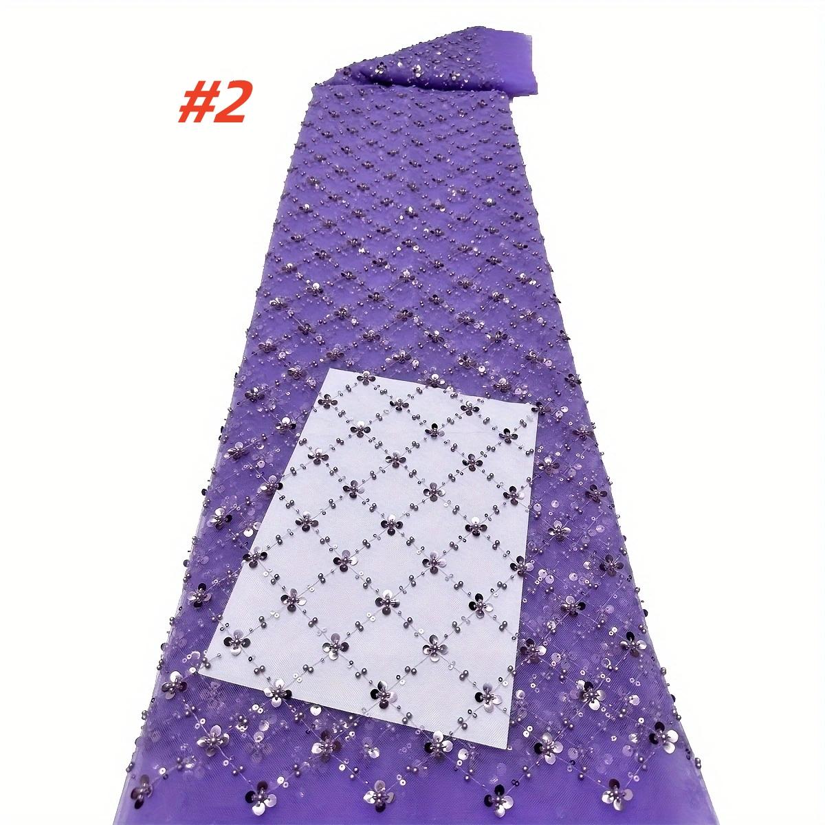 Luxury African Lace Fabric, High-Quality French Mesh Embroidery Beaded, Elegant Lace Trim, Perfect for Wedding Evening Events, Elegant Design