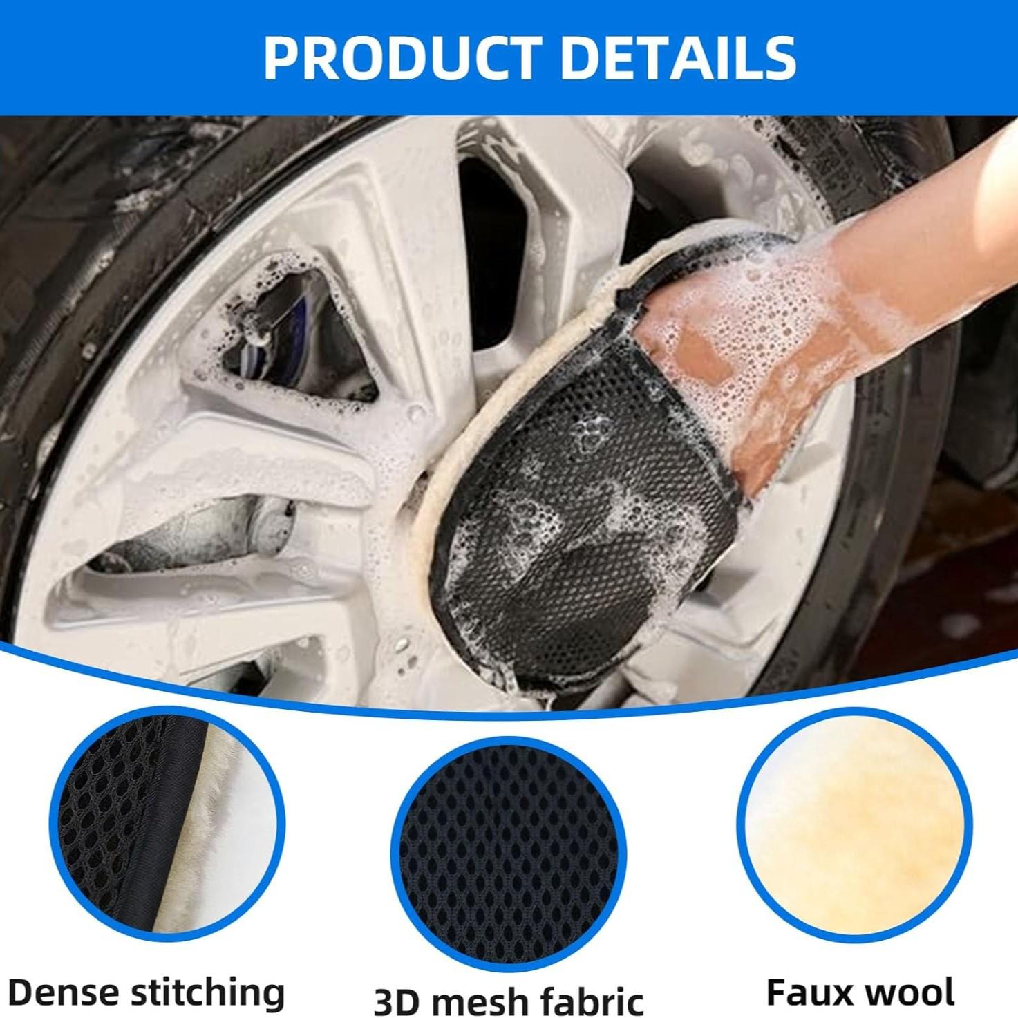 Car Cleaning Woolen Glove, Thickened Single Side, Imported Bear Paw Cloth, Home Cleaning Gloves, Dusting Cloth, Mimic Wool Gloves